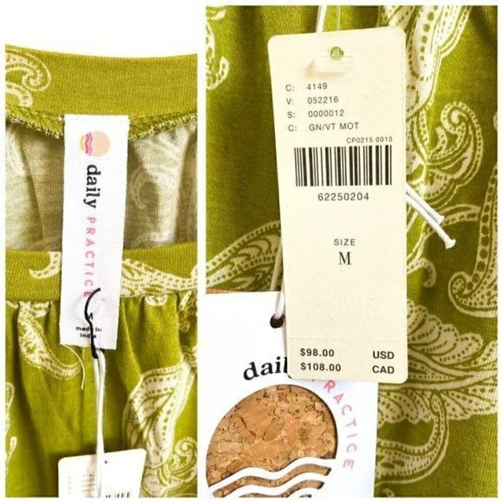 Anthropologie Mini Dress, Size M,‎ Green base, NWT